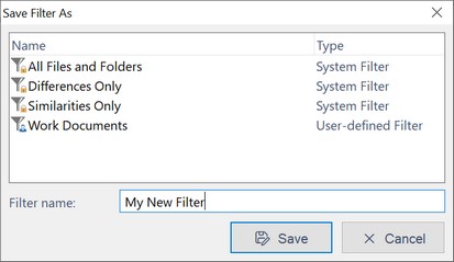 Save Filter As... window