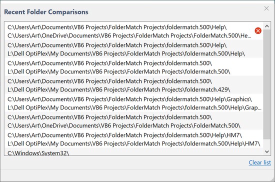 recentfoldercomparisons