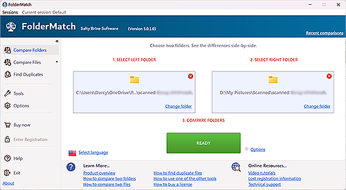 FolderMatch start page